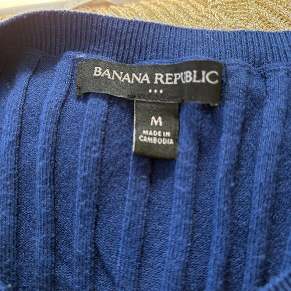 Banana Republic Dark Blue Ribbed Sleeveless Top – Size Medium - Picture 6 of 7